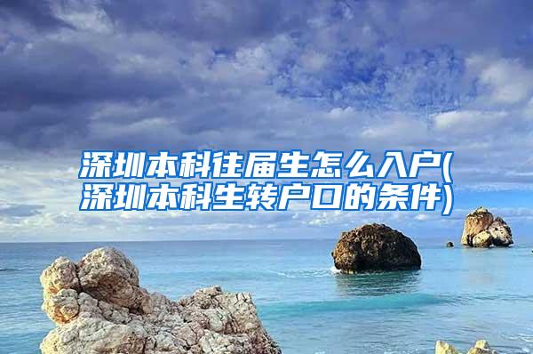 深圳本科往届生怎么入户(深圳本科生转户口的条件)