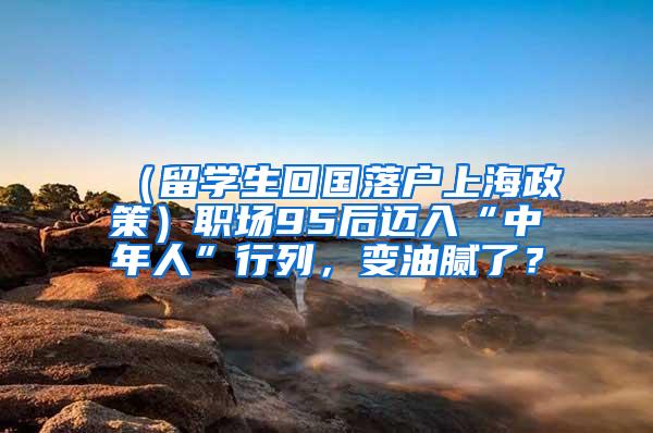 （留学生回国落户上海政策）职场95后迈入“中年人”行列，变油腻了？