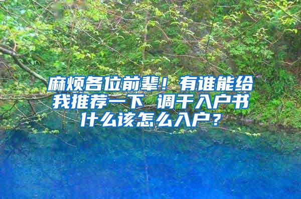 麻烦各位前辈！有谁能给我推荐一下 调干入户书什么该怎么入户？