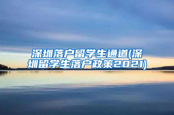 深圳落户留学生通道(深圳留学生落户政策2021)