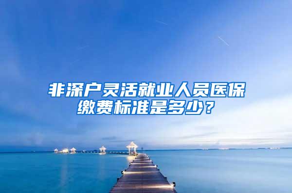 非深户灵活就业人员医保缴费标准是多少？