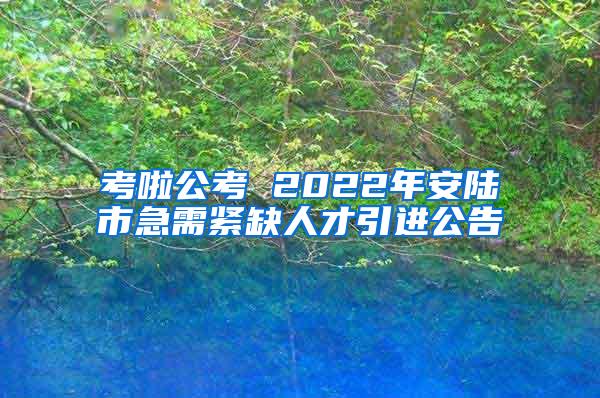 考啦公考 2022年安陆市急需紧缺人才引进公告