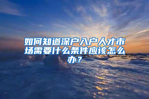 如何知道深户入户人才市场需要什么条件应该怎么办？