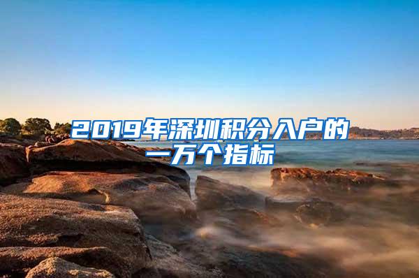 2019年深圳积分入户的一万个指标