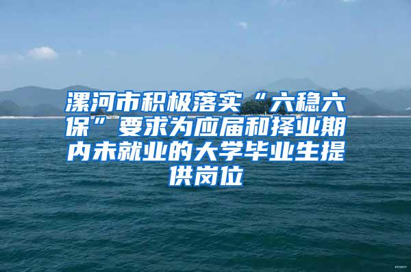 漯河市积极落实“六稳六保”要求为应届和择业期内未就业的大学毕业生提供岗位