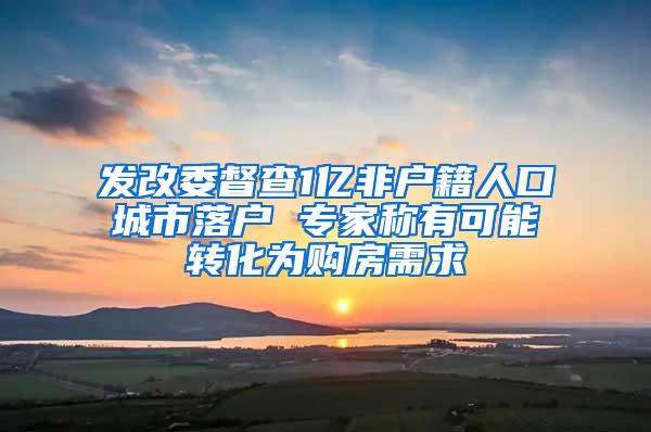 发改委督查1亿非户籍人口城市落户 专家称有可能转化为购房需求