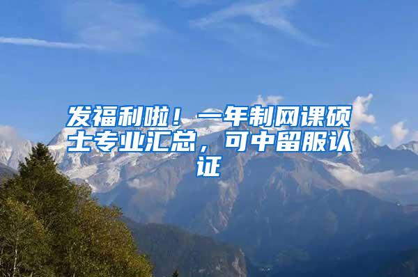 发福利啦！一年制网课硕士专业汇总，可中留服认证