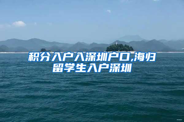 积分入户入深圳户口,海归留学生入户深圳