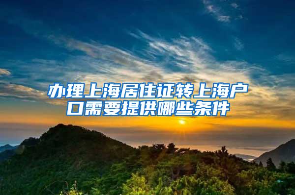 办理上海居住证转上海户口需要提供哪些条件