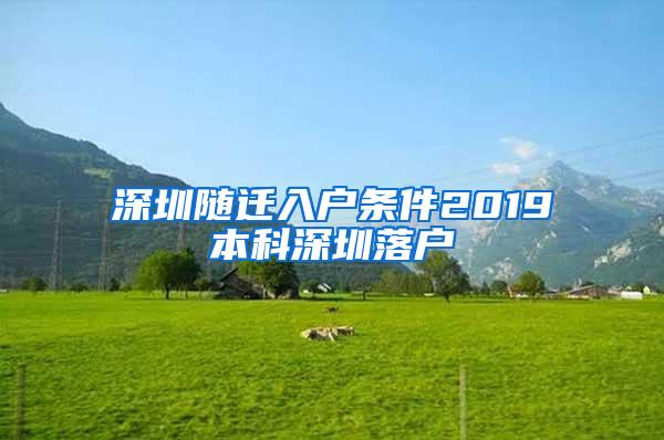 深圳随迁入户条件2019本科深圳落户