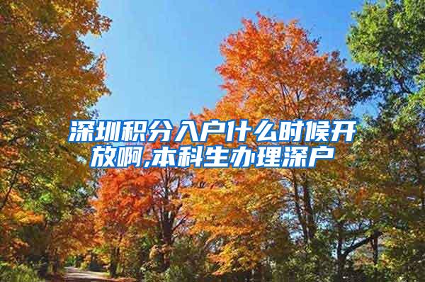 深圳积分入户什么时候开放啊,本科生办理深户