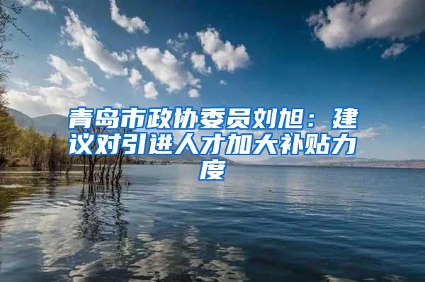 青岛市政协委员刘旭：建议对引进人才加大补贴力度