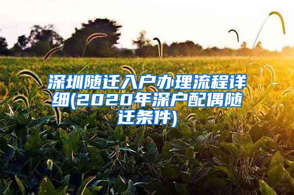 深圳随迁入户办理流程详细(2020年深户配偶随迁条件)