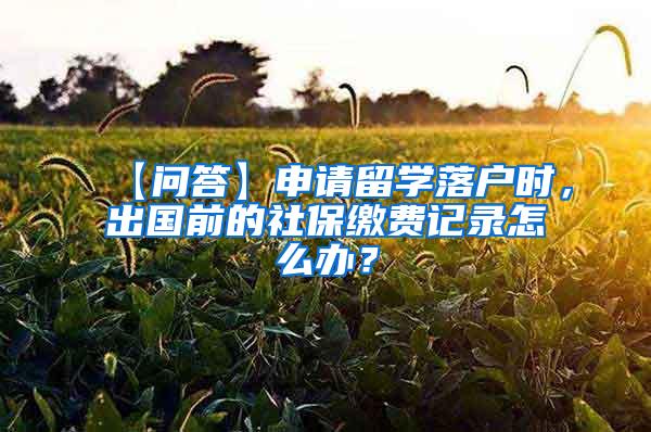 【问答】申请留学落户时，出国前的社保缴费记录怎么办？