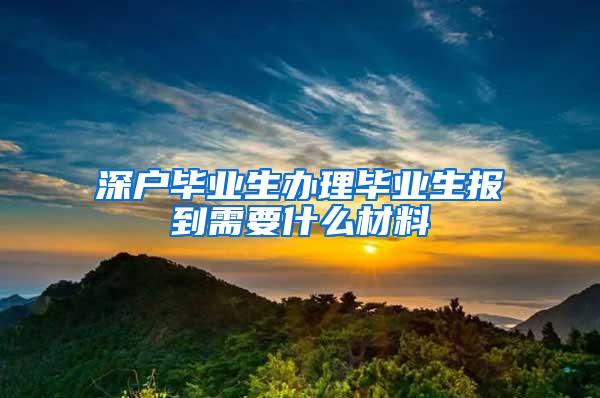 深户毕业生办理毕业生报到需要什么材料