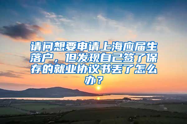 请问想要申请上海应届生落户，但发现自己签了保存的就业协议书丢了怎么办？