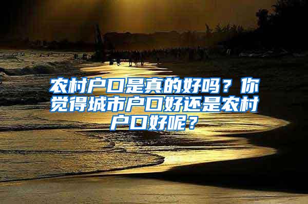 农村户口是真的好吗？你觉得城市户口好还是农村户口好呢？