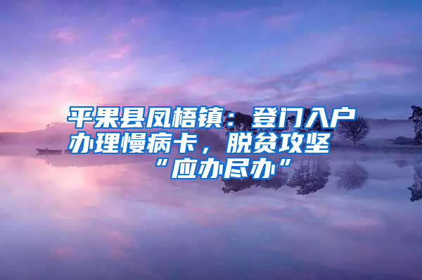 平果县凤梧镇：登门入户办理慢病卡，脱贫攻坚“应办尽办”