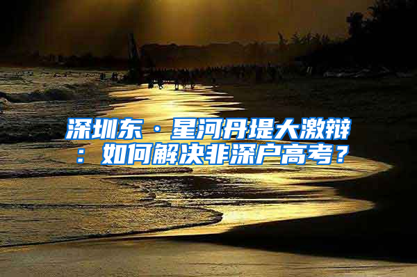 深圳东·星河丹堤大激辩：如何解决非深户高考？