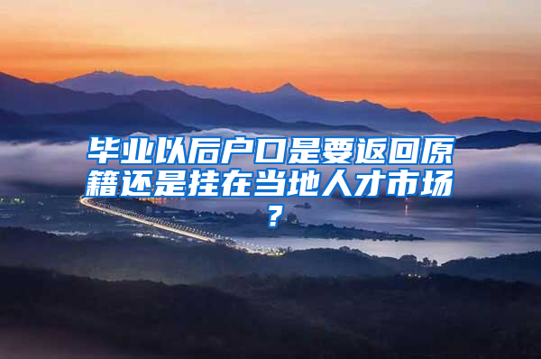 毕业以后户口是要返回原籍还是挂在当地人才市场？