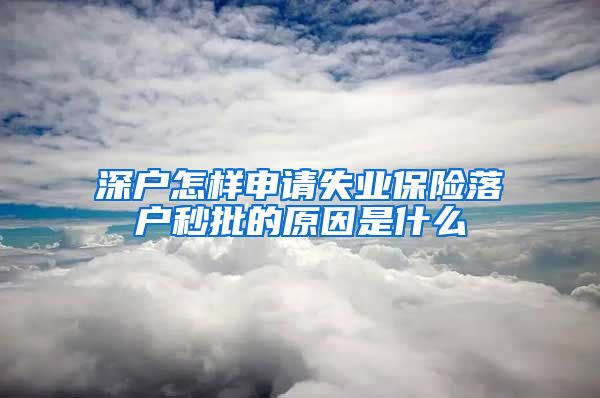 深户怎样申请失业保险落户秒批的原因是什么