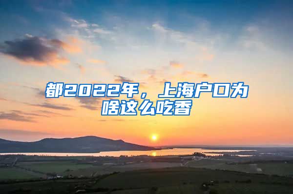 都2022年，上海户口为啥这么吃香