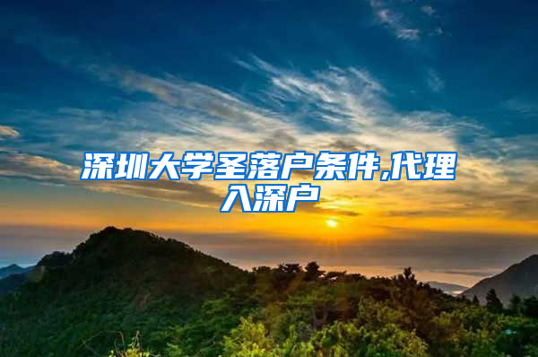 深圳大学圣落户条件,代理入深户