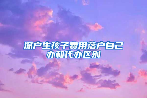 深户生孩子费用落户自己办和代办区别