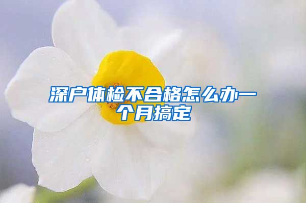 深户体检不合格怎么办一个月搞定