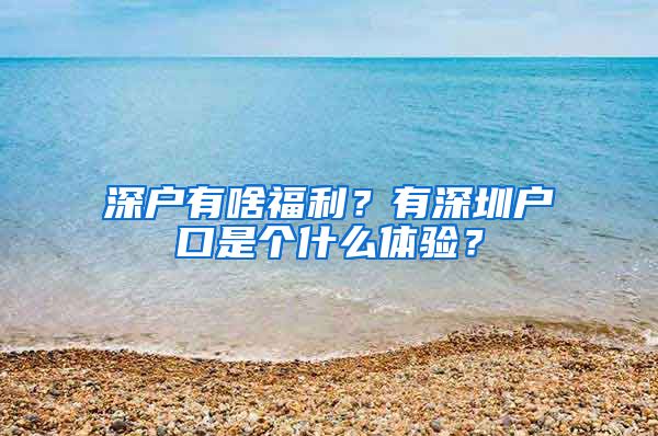 深户有啥福利？有深圳户口是个什么体验？