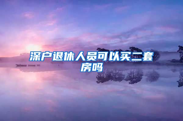 深户退休人员可以买二套房吗