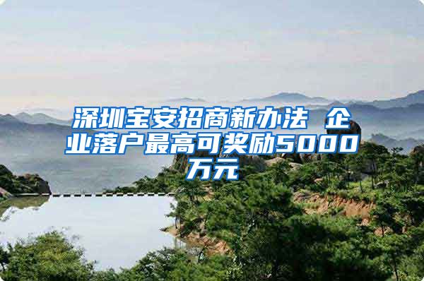 深圳宝安招商新办法 企业落户最高可奖励5000万元