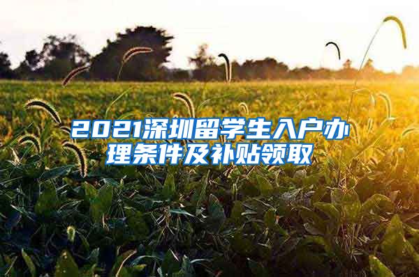 2021深圳留学生入户办理条件及补贴领取