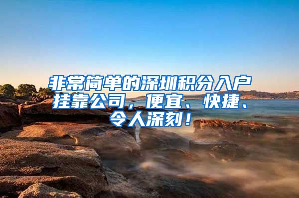 非常简单的深圳积分入户挂靠公司，便宜、快捷、令人深刻！