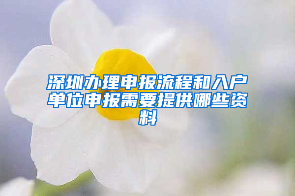 深圳办理申报流程和入户单位申报需要提供哪些资料