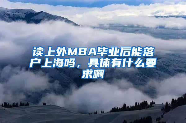 读上外MBA毕业后能落户上海吗，具体有什么要求啊