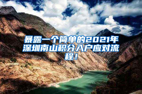 暴露一个简单的2021年深圳南山积分入户应对流程！