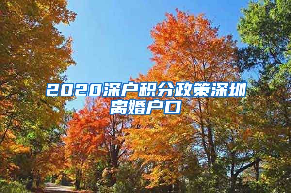 2020深户积分政策深圳离婚户口