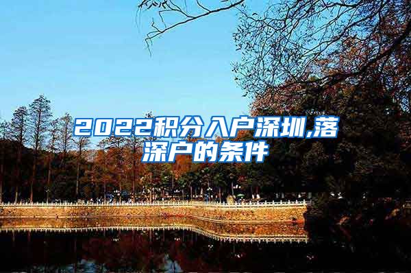 2022积分入户深圳,落深户的条件