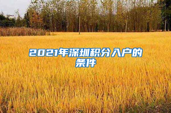 2021年深圳积分入户的条件