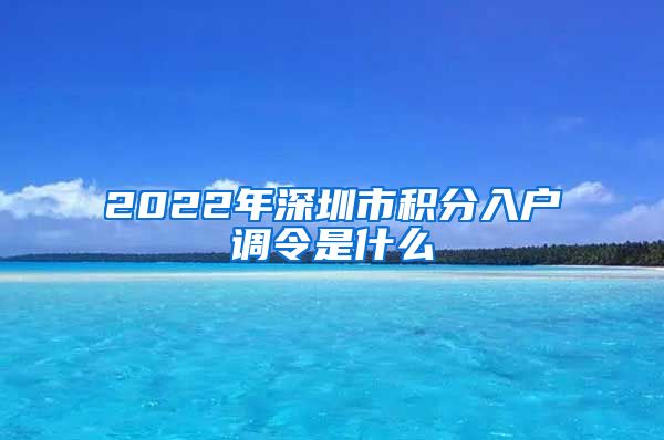 2022年深圳市积分入户调令是什么