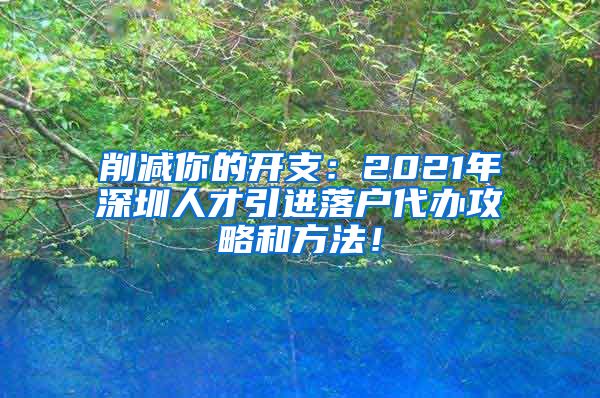 削减你的开支：2021年深圳人才引进落户代办攻略和方法！