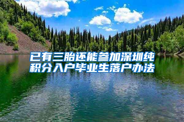 已有三胎还能参加深圳纯积分入户毕业生落户办法