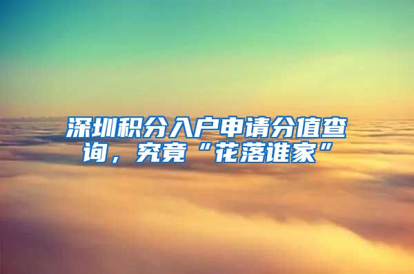 深圳积分入户申请分值查询，究竟“花落谁家”