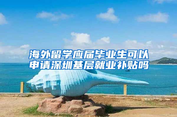 海外留学应届毕业生可以申请深圳基层就业补贴吗