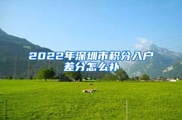 2022年深圳市积分入户差分怎么补