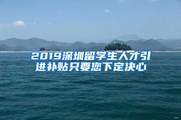 2019深圳留学生人才引进补贴只要您下定决心