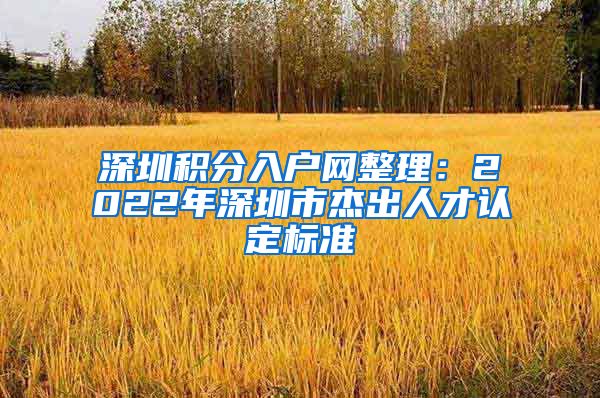 深圳积分入户网整理：2022年深圳市杰出人才认定标准