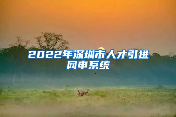 2022年深圳市人才引进网申系统