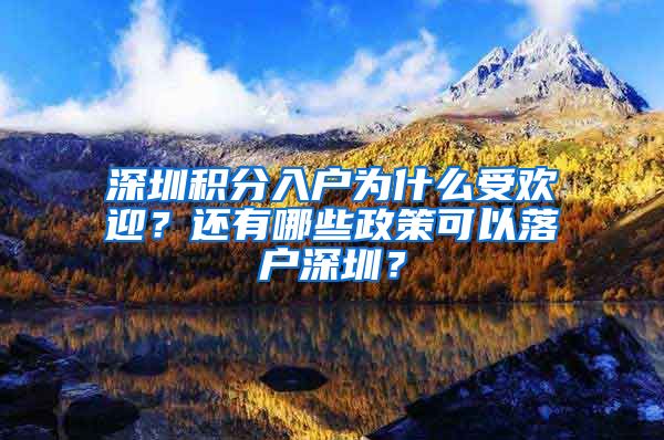 深圳积分入户为什么受欢迎？还有哪些政策可以落户深圳？